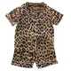 Ensemble pyjama léopard en satin pour enfants vêtements de nuit pour garçons et filles chemisier à