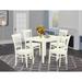 East West Furniture Dining Set- a Rectangle Dining Room Table and Kitchen Chairs, Linen White (Pieces Option)