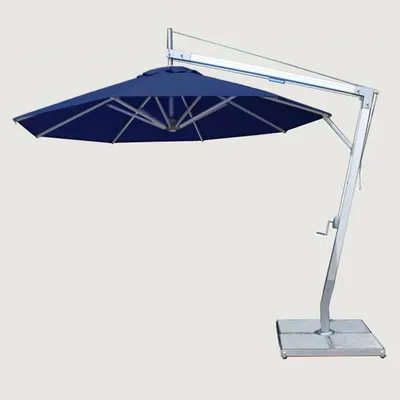 Bambrella Santa Ana Round Side Wind Aluminum Cantilever Umbrella With Base