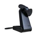 O2COOL Personal Battery Pocket and Table Desk Fan - Carabiner Clip - Flip Down Stand - Quiet - Foam Blades - Black