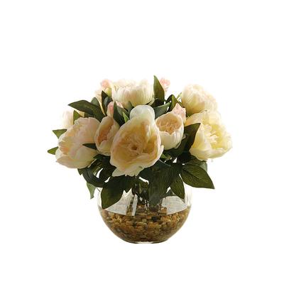 Cream Peonies in Glass Bowl - Frontgate