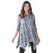 Plus Size Women's Handkerchief Hem Ultimate Tunic by Roaman's in Gray Snake Print (Size 6X) Long Shirt