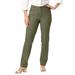Plus Size Women's Classic Cotton Denim Straight-Leg Jean by Jessica London in Dark Olive Green (Size 18 W) 100% Cotton