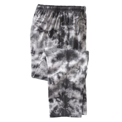 Men's Big & Tall Lightweight Jersey Pajama Pants by KingSize in Black White Marble (Size 7XL)