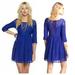 Free People Dresses | Free People Royal Blue Lace Baby Doll Dress | Color: Blue | Size: M