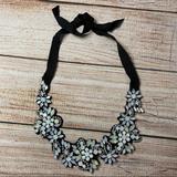 J. Crew Jewelry | J Crew Rare Beaded Satin-Back Ribbon Bib Necklace | Color: Black/White | Size: Os