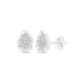 Diamaison 1/4 Ct. T.w. Round Diamond Cluster Pear Shape Stud Earrings In 10K White Gold