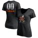Women's Fanatics Branded Black Miami Hurricanes Personalized Any Name & Number Midnight Mascot V-Neck T-Shirt