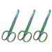 OdontoMed2011 Set of 3 Multi Titanium Color Rainbow Safety Nose Mustache Scissor 3.5 Curved Stainless Steel ODM