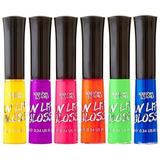 Splashes & Spills UV Lip Gloss Glow Blacklight Makeup for Clubbing Costumes Day and Night Pack of 6 Multicolor