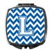 Letter L Chevron Blue and White Compact Mirror CJ1045-LSCM