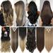 Benehair Clip in Hair Extensions Full Head Long Thick 8 Pieces Hair 18 Clips Curly Wavy Straight Hairpieces 100% Real Natural as Human Best Hair Set 24 Curly Dark Brown & Bleach Blonde