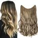 S-noilite Synthetic Invisible Wire in Hair Extension Full Head As Natural Curly Wavy