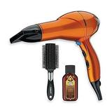 INFINITIPRO by CONAIR Hair Dryer 1875W Salon Performance AC Motor Hair Dryer Conair Blow Dryer Orange with Bonus Blow-Out Brush
