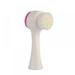 Silicone Facial Cleansing Brush Face Cleaning Massage Beauty 3D Double Sides Brush Tool Rose red