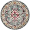 Tapis rond de style persan pour salon et chambre à coucher décoration florale classique plan