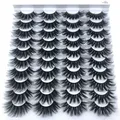 Faux-cils en vison 3D longs 20 paires extension de cils naturels maquillage vente en gros (20 P)