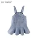 Mudkingdom-Mini robe chasuble pour petites filles salopette en denim jupe haute adt pull uni