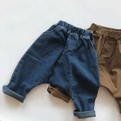 Pantalon de Cowboy de Style Coréen pour Bébé Garçon et Fille Jeans Décontractés à Taille artificiel