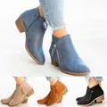 Bottes de rinçage en cuir PU pour femmes talons hauts chaussures compensées chaussons chauds