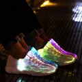 Chaussures lumineuses en tissu Fiber optique baskets lumineuses clignotantes rechargeables USB 11
