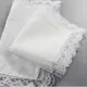 Mouchoirs blancs purs pour femmes et hommes 100% coton 25cm x 25cm poche carrée mariage uni