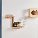 Arbre à Chat en Bois avec Cadre d'Escalade Lit Hamac en Sisal Meuble Durable Jouet Mural