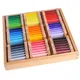 Boîte avec palette apprentissage couleur enseignement Montessori matériel sensoriel tablette en