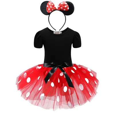 Robe de princesse Mickey Minnie Mouse pour filles Costume de fête d'anniversaire mignon et