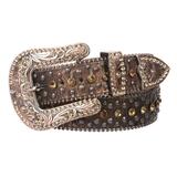 Western Cowgirl Faux Alligator Rhinestone Studded Leather Belt