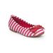 New Girl Fab Kicks K-Millie-1 Stripe Canvas Zip Bow Ballerina Flat Size