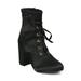 New Women Indulge Ella-1 Satin Round Toe Lace Up Block Heel Bootie