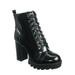 Glenna05 Laced Up Ankle High Bootie - Womens Dressy Mil. comb. Boots
