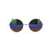 Oil Slick Rusta Mirror Classic Snug Hippie Circle Lens Metal Rim Sunglasses Silver