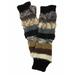 Mudd Womens Long Fuzzy Brown Gray & Black Stripes Knit Fingerless Gloves