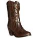 Dingo Women's Dist Blace Quarter Western Boots Brown Leather 7 M