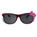 Girls Kid Size Kitty Whiskers Horn Rim Plastic Bow Sunglasses Purple