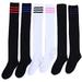 Lian LifeStyle Women's 1 Pair Over-the-Knee Cotton Socks Size 4.5-8.5(Pink Strip)