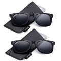 Newbee Fashion - Polarized Clip-On Flip Up Metal Clip Sunglasses Multi Purpose Flash Polarized Lenses (Glasses not included)