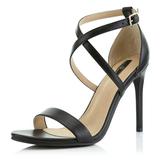 DailyShoes High Heel Sandal for Women Stiletto Crisscross Strappy Open Toe Criss Crossed Buckled Ankle Strap Shoes Mid Heels Opened Sandals Pump