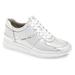 Michael Kors Women's Allie Wrap Trainer Lasered Metallic Sneakers Shoes Silver (6.5)