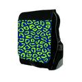 Green And Blue Leopard Print - Large Black School Backpack
