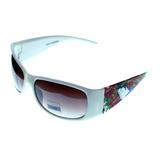 Mi Amore UV protection Oriental print Goggle-Sunglasses White Frame & Gray Lens