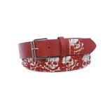 Snap On 1 1/2" Skull & Cross Bone Printed Punk Rock Studded Belt