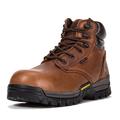 ROCKROOSTER Mens Work Boots, 6" Waterproof Wide Safety Shoes, Composite Toe, Non-Slip, Oil Resistant Leather, Kevlar, Memory Foam Insole, EH, Safety Boots AT697PRO BR -7