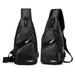 Men Leather Sling bag Chest bag One shoulder bag Crossbody Bag Backpack for Daily Use