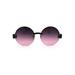 Womens Retro Exposed Lens Round Circle Lens 80s Sunglasses Black Pink Pink Smoke