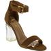 Static Footwear Oya-1 Clear See Through Dress Sandal w Lucite Perspex Acrylic High Heel