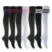 Lovely Annie Women's 6 Pairs Over-the-Knee Thigh High Knee High Cotton Socks Size 6-9 w/o Coffee Strip Color