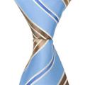 Matching Tie Guy 5160 XB10 - 15.25 in. Zipper Necktie - Blue With Brown & Blue Stripes, 8-11